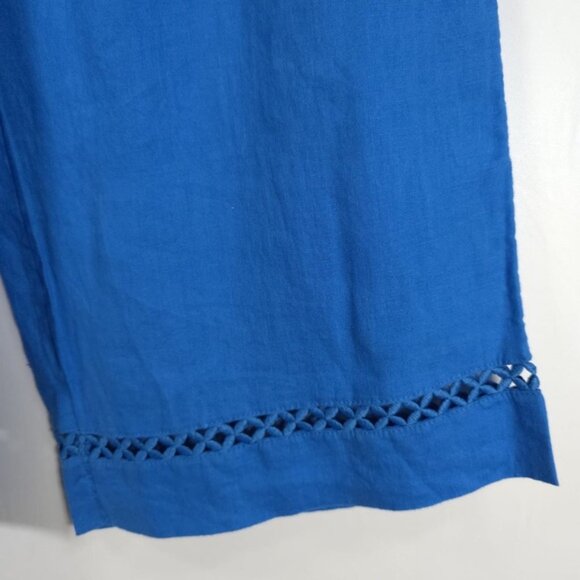NWT JOIE 100% LINEN Wide Leg Elastic‎ Waist Drawstring Embroidered Pants MEDIUM - Picture 10 of 12